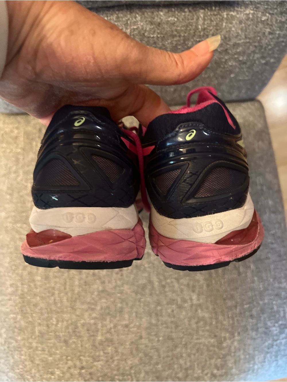 ASICS Gel Kayano 22 Indigo Blue/Pink Glow Pistachio Sneakers - Picture 6 of 9
